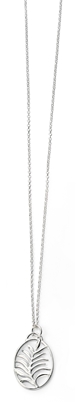 Picture of Rhodium Plated Open Oval Leaf Necklace