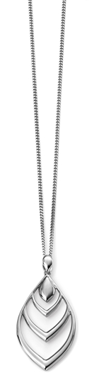 Picture of Rhodium Plated Cut Out Drop Pendant