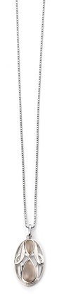 Picture of Rhodium Plated Cats Eye Oval Pendant