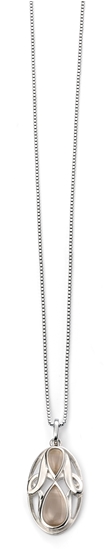 Picture of Rhodium Plated Cats Eye Oval Pendant