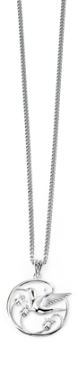 Picture of Rhodium Plated Hummingbird Pendant
