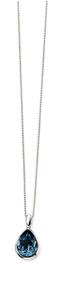 Picture of Rhodium Plated Blue Swarovski Crystal Teardrop Pendant