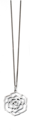 Picture of Rhodium Plated 3 Layer Open Rose Pendant