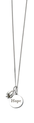 Picture of Rhodium Plated Double Snowdrop And Hope Pendant