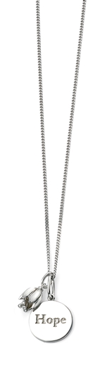 Picture of Rhodium Plated Double Snowdrop And Hope Pendant
