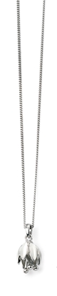 Picture of Rhodium Plated White Enamel Snowdrop Pendant