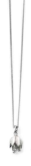 Picture of Rhodium Plated White Enamel Snowdrop Pendant