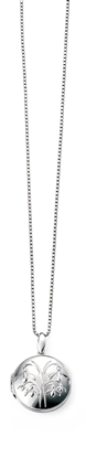 Picture of Rhodium Plated Snowdrop Disc Locket