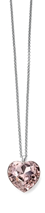 Picture of Rhodium Plated Swarovski Crystal Rosaline Heart Pendant