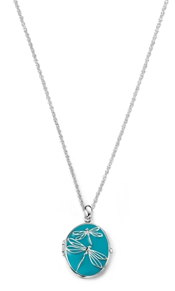 Picture of Dragonfly Blue Enamel Locket