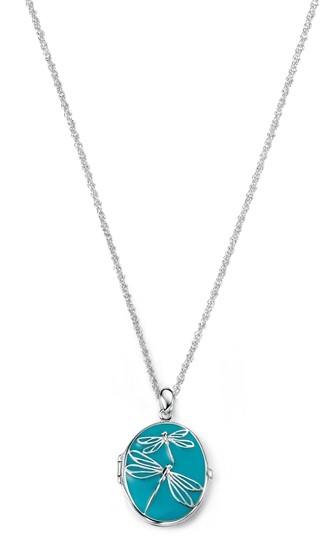 Picture of Dragonfly Blue Enamel Locket