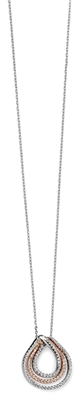 Picture of Mixed Plated Clear Pave CZ Triple Teardrop Necklace