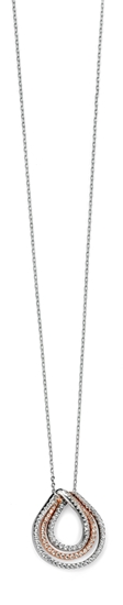 Picture of Mixed Plated Clear Pave CZ Triple Teardrop Necklace