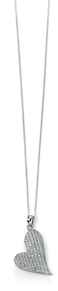 Picture of Rhodium Clear CZ Pave Heart Pendant