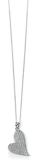 Picture of Rhodium Clear CZ Pave Heart Pendant