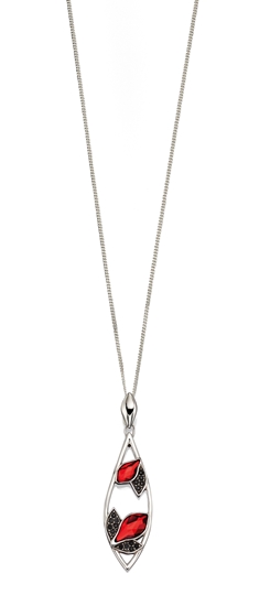 Picture of Flame Silver Red And Black Drop Pendant