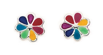 Picture of Multi Colour Enamel Daisy Stud