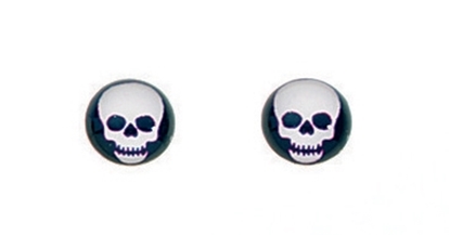 Picture of A647B Blk & Wht Resin Skull Stud
