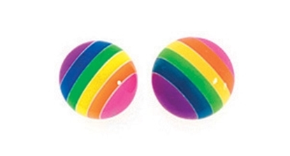 Picture of Rainbow Large Stripe Ball Stud
