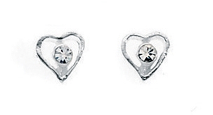 Picture of Clear Crystal Centre Open Heart Stud
