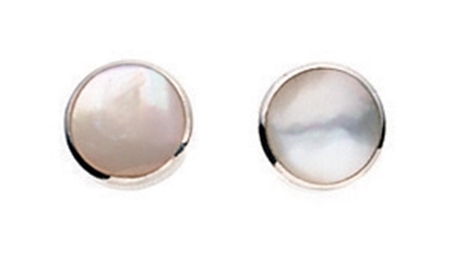 Picture of White Mother Of Pearl Round Stud