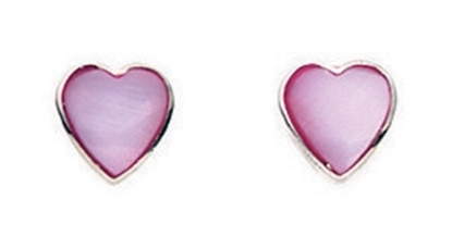 Picture of Pink Mother Of Pearl Heart Stud