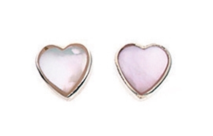 Picture of White Mother Of Pearl Heart Stud