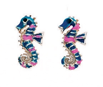 Picture of Pink & Blue Seahorse Stud