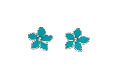 Picture of Turquoise Enamel Pointy Flower Stud
