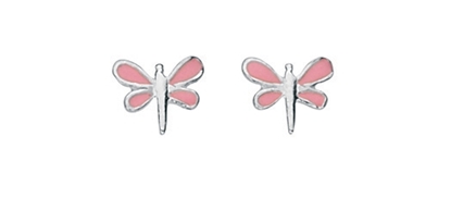 Picture of Pink Enamel Dragonfly Stud