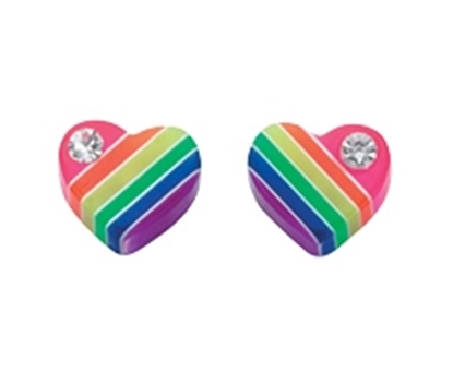 Picture of Clear Crystal Multi Colour Heart Stud