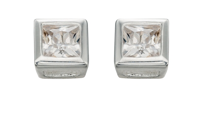 Picture of Clear CZ 4.5Mm Square Stud Earrings