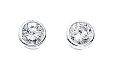 Picture of Clear CZ Round Stud Earrings