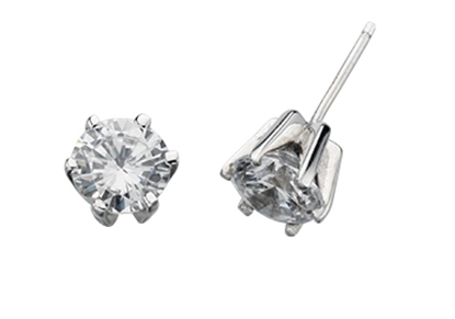 Picture of Clear CZ Round Stud Earrings