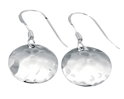 Picture of Small Hammered Disc Hook Earrings