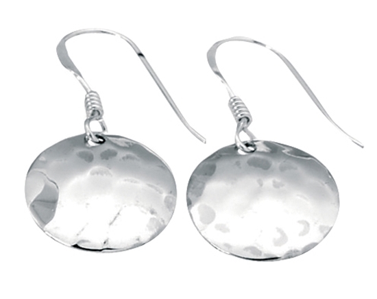 Picture of Small Hammered Disc Hook Earrings