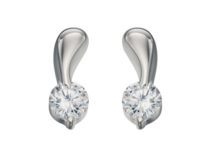 Picture of Clear CZ Twist Stud Earrings