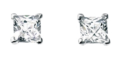 Picture of E3103C Clear Cz Sqr Checkrbd Stud Er