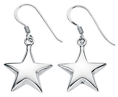 Picture of Small Puffed Star Drop Earrings