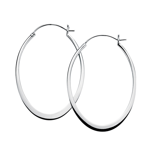 Picture of Oval Flat Edge Hoop Earrings