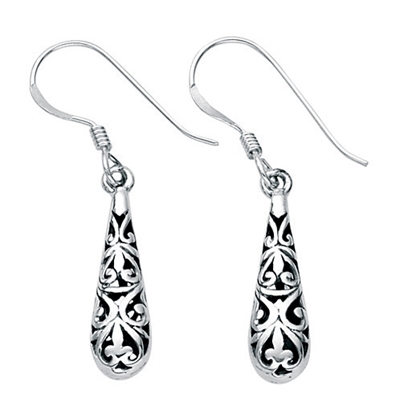 Picture of Small Filigree Teardrop Earrings