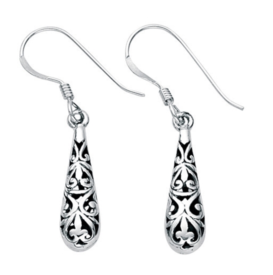 Picture of Small Filigree Teardrop Earrings