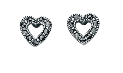 Picture of Marcasite Open Heart Stud Earrings