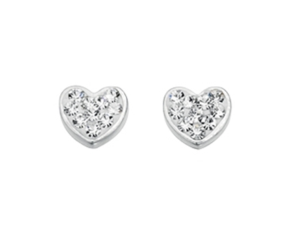 Picture of Clear Crystal Fantasy Set Heart Earrings