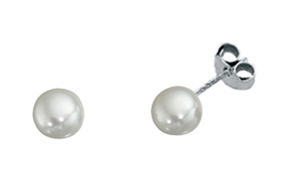 Picture of White Freshwater Pearl Stud Earrings