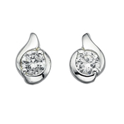 Picture of E4176C Clr Cz Twist Stud Earrings