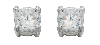 Picture of Clear CZ Medium Round Stud Earrings