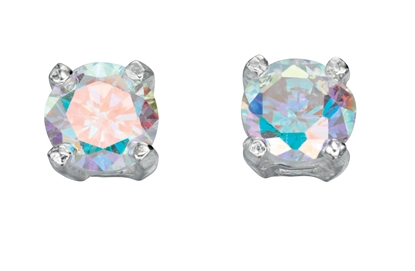 Picture of Rainbow CZ 4Mm Stud Earrings