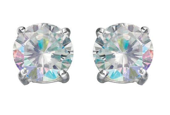 Picture of E4597 Rainbow Cz 8Mm Stud Earrings
