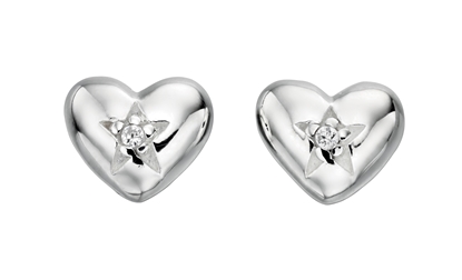 Picture of Clear CZ Heart Stud Earrings